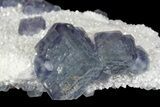 Multicolored Fluorite Crystals on Quartz - China #149749-2
